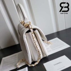 Túi Chanel 23S Trendy CC Small Flap Bag With Top Handle Màu Trắng Lambskin Best Quality