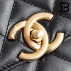 Túi Chanel 24C Adjustable Small Flap Bag Màu Đen Da Caviar GHW 22CM Best Quality