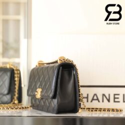 Túi Chanel 24C Adjustable Small Flap Bag Màu Đen Da Caviar GHW 22CM Best Quality