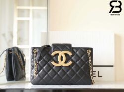 Túi Chanel 24C Big Logo Shoulder Bag Màu Đen Lambskin 26CM Best Quality