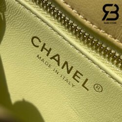 Túi Chanel 24C Trendy Mini Flap Bag With Top Handle Màu Vàng Lambskin Multicolor Logo Best Quality