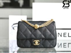 Túi Chanel Small Heart Crush Flap Bag Đen Caviar GHW Best Quality