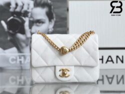 Túi Chanel Small Heart Crush Flap Bag Trắng Caviar GHW Best Quality