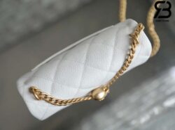 Túi Chanel Small Heart Crush Flap Bag Trắng Caviar GHW Best Quality