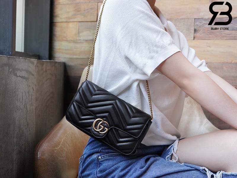Túi Gucci GG Marmont Mini Bag Đen Leather 21CM Best Quality