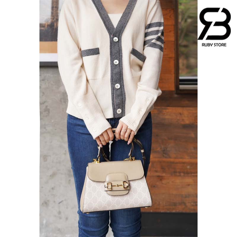 Túi Gucci Horsebit 1955 Mini Bag Beige Trắng Canvas 22CM Best Quality