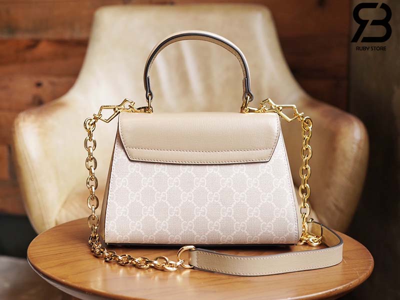 Túi Gucci Horsebit 1955 Mini Bag Beige Trắng Canvas 22CM Best Quality