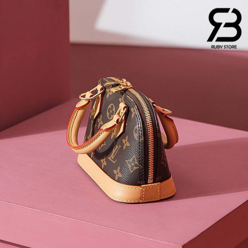 Túi LV Nano Alma Monogram Nâu Canvas 18CM Best Quality