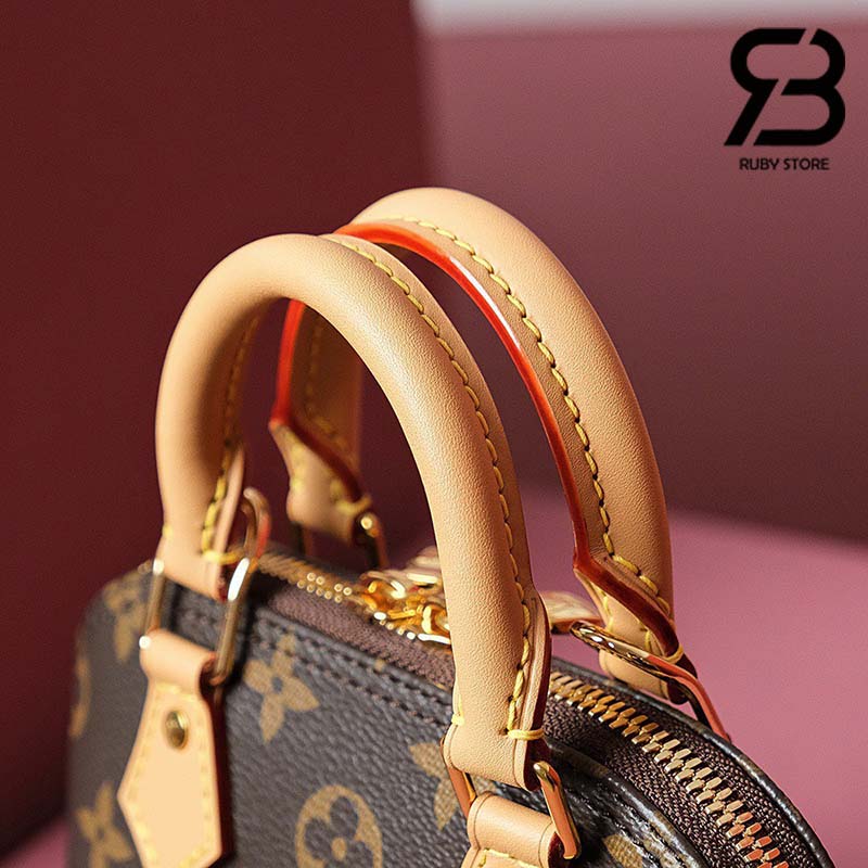 Túi LV Nano Alma Monogram Nâu Canvas 18CM Best Quality