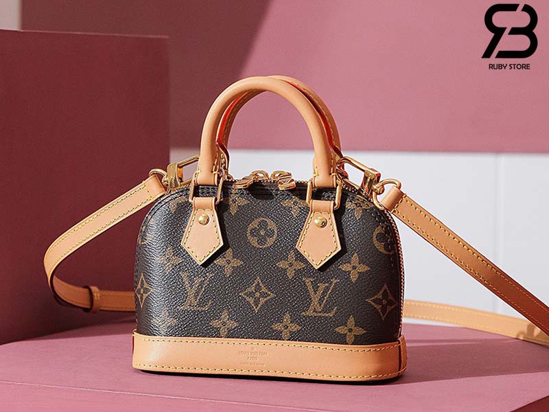 Túi LV Nano Alma Monogram Nâu Canvas 18CM Best Quality