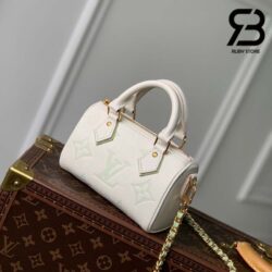 Túi LV Nano Speedy Bicolor Monogram Latte Matcha 16CM Best Quality