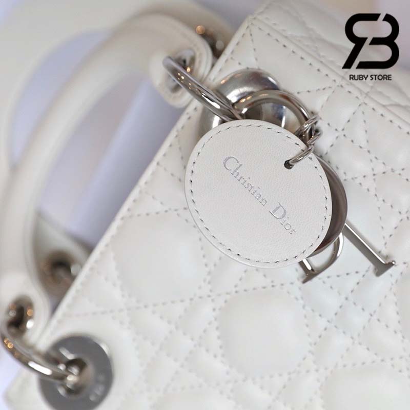 Túi Mini Lady Dior Bag Màu Trắng Latte Lambskin SHW 17CM Best Quality