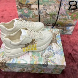 Giày Gucci Rhyton Tiger Yellow Màu Kem Hình Hổ Vàng