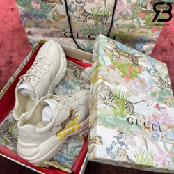 Giày Gucci Rhyton Tiger Yellow Màu Kem Hình Hổ Vàng