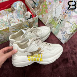Giày Gucci Rhyton Tiger Yellow Màu Kem Hình Hổ Vàng