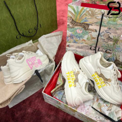Giày Gucci Rhyton Tiger Yellow Màu Kem Hình Hổ Vàng