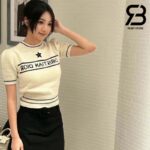 Áo Christian Dior Short-Sleeved Sweater Ecru Cashmere And Wool Knit Best Quality