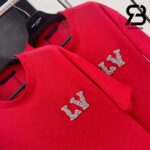 Áo Thun LV Cotton Pique T-Shirt With Embroidered LV Patch Đỏ Best Quality