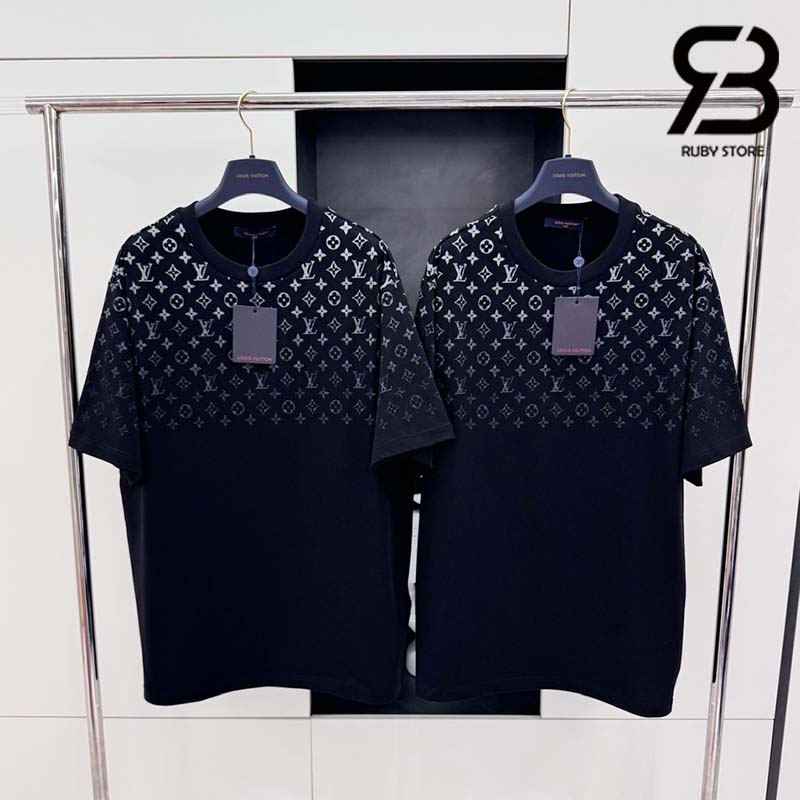 Áo Thun LV Gradient Cotton T-Shirt Đen Best Quality