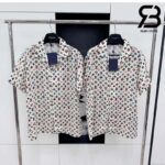 Áo LV Monogram Craggy Printed Short-Sleeved Silk Shirt Best Quality