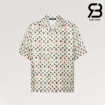 Áo LV Monogram Craggy Printed Short-Sleeved Silk Shirt Best Quality