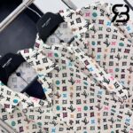 Áo LV Monogram Craggy Printed Short-Sleeved Silk Shirt Best Quality