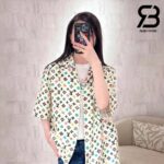Áo LV Monogram Craggy Printed Short-Sleeved Silk Shirt Best Quality