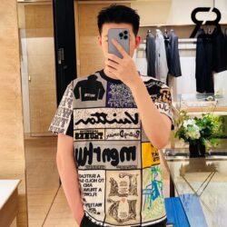Áo Thun LV Printed Cotton T-Shirt Fanzine Best Quality