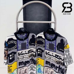 Áo Thun LV Printed Cotton T-Shirt Fanzine Best Quality
