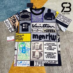 Áo Thun LV Printed Cotton T-Shirt Fanzine Best Quality