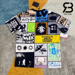 Áo Thun LV Printed Cotton T-Shirt Fanzine Best Quality
