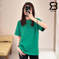 Áo Thun LV 24SS Short-Sleeved Signature Crewneck Màu Xanh Lá Best Quality