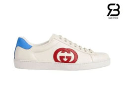 Giày Gucci Ace Interlocking G Red Trắng Gót Xanh Best Quality