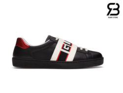 Giày Gucci Ace Stripe Black Đen Quai Ngang Best Quality
