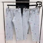 Quần LV Tyler Monogram Denim Trousers Màu Xanh Indigo Best Quality