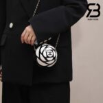 Túi Chanel 23K Runway White Black Plexi Camellia CC Sphere Minaudiere Bag Best Quality