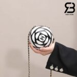 Túi Chanel 23K Runway White Black Plexi Camellia CC Sphere Minaudiere Bag Best Quality