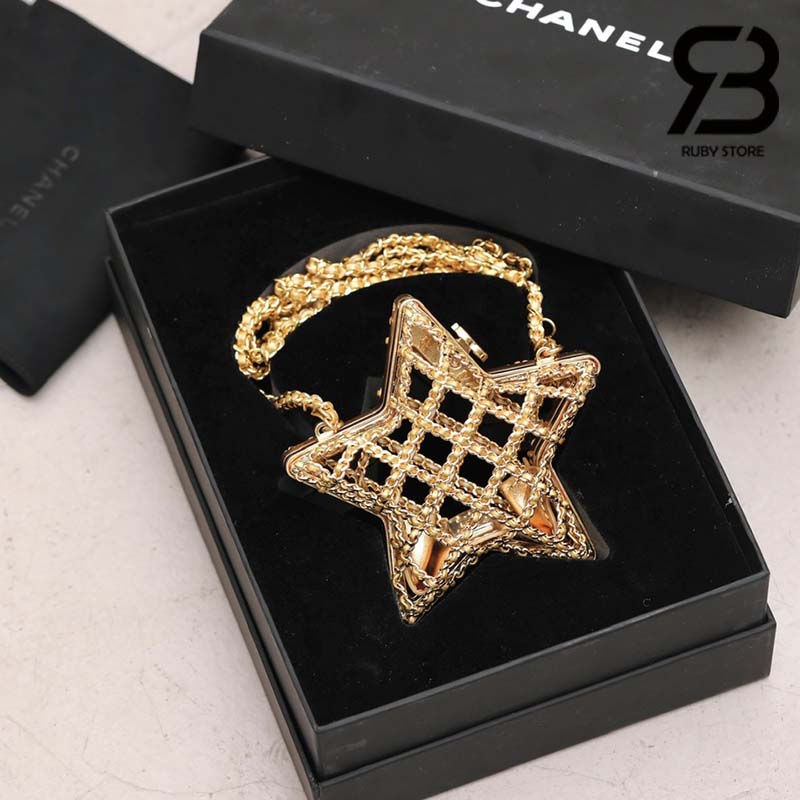 Túi Chanel 23S Runway Metal Gold Cage Star Minaudiere Mini Shoulder Clutch Bag Best Quality
