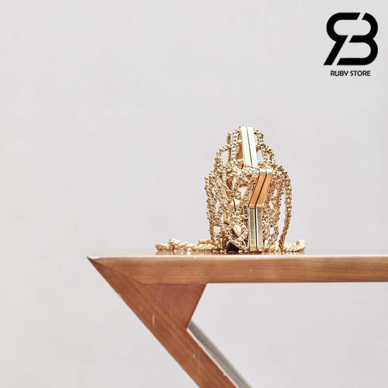 Túi Chanel 23S Runway Metal Gold Cage Star Minaudiere Mini Shoulder Clutch Bag Best Quality