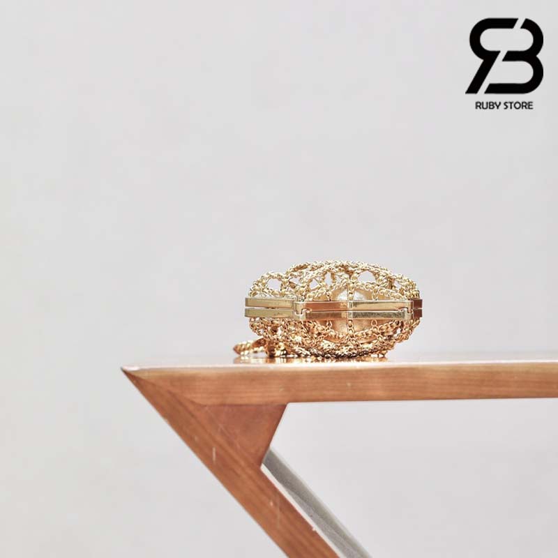 Túi Chanel 23S Runway Metal Gold Cage Star Minaudiere Mini Shoulder Clutch Bag Best Quality