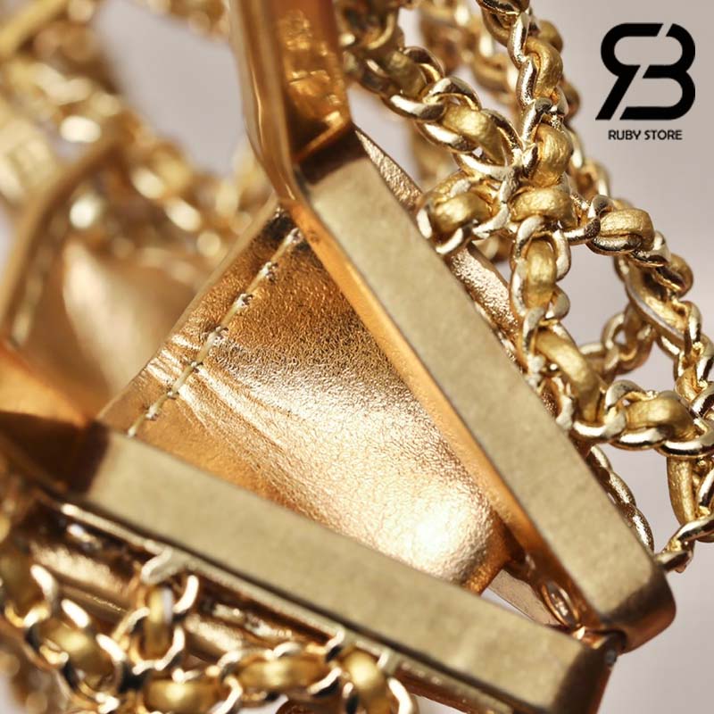 Túi Chanel 23S Runway Metal Gold Cage Star Minaudiere Mini Shoulder Clutch Bag Best Quality