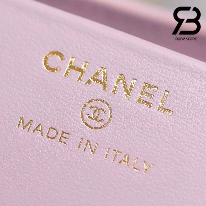 Túi Chanel 24C Mini Nano 31 Bag Màu Hồng Da Lambskin GHW 20CM Best Quality