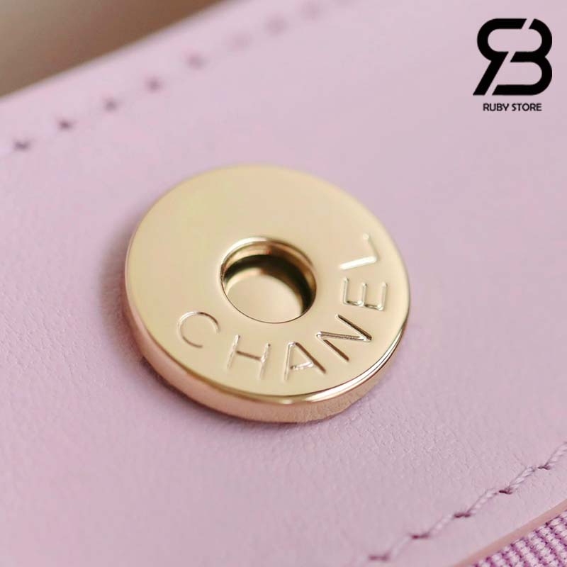 Túi Chanel 24C Mini Nano 31 Bag Màu Hồng Da Lambskin GHW 20CM Best Quality