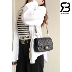Túi Chanel 24S Small Flap Bag Màu Đen Lambskin GHW 20CM Best Quality