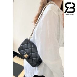 Túi Chanel 24S Small Flap Bag Màu Đen Lambskin GHW 20CM Best Quality