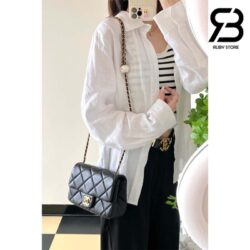 Túi Chanel 24S Small Flap Bag Màu Đen Lambskin GHW 20CM Best Quality
