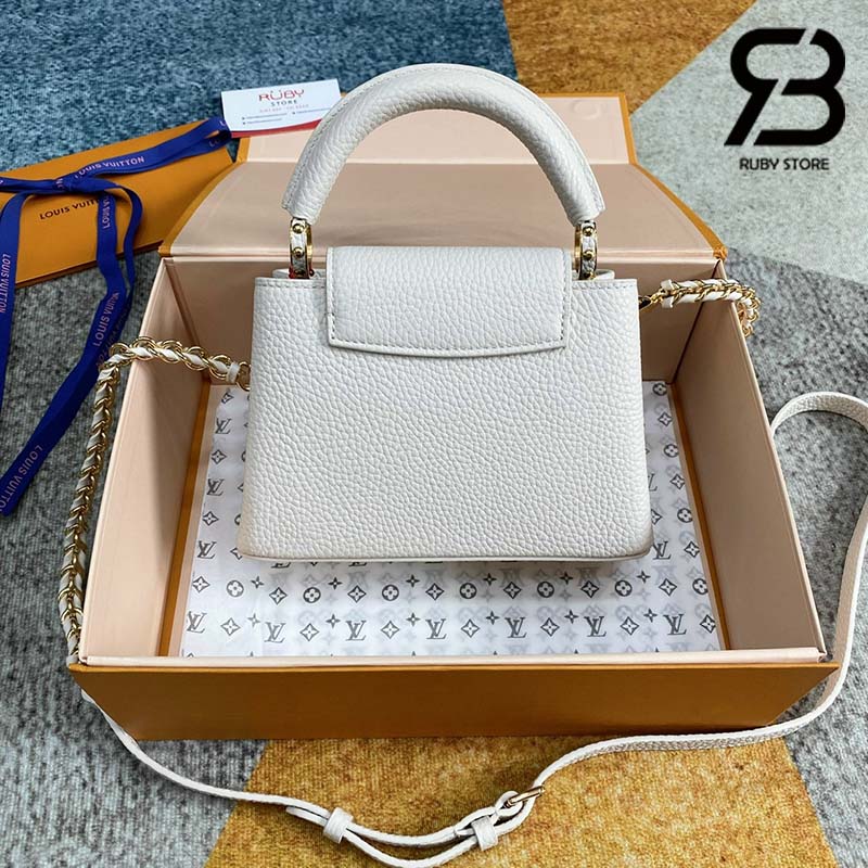 Túi LV Capucines Mini Milky Way Màu Trắng Quartz 21CM Best Quality