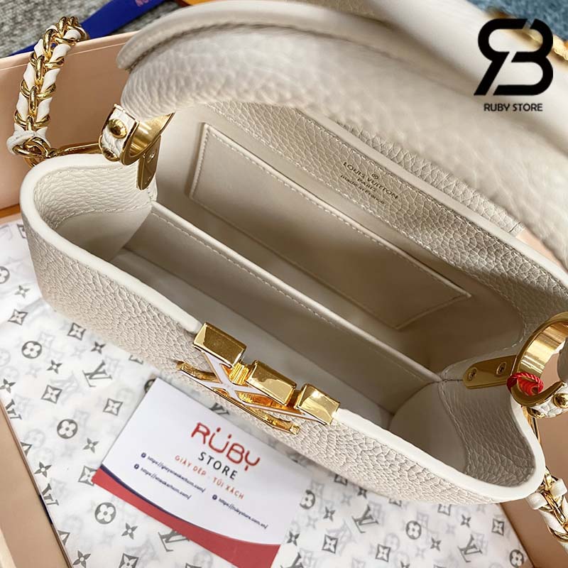 Túi LV Capucines Mini Milky Way Màu Trắng Quartz 21CM Best Quality