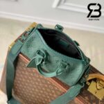 Túi LV Keepall Bandoulière 25 Màu Xanh Forest Monogram Taurillon Best Quality