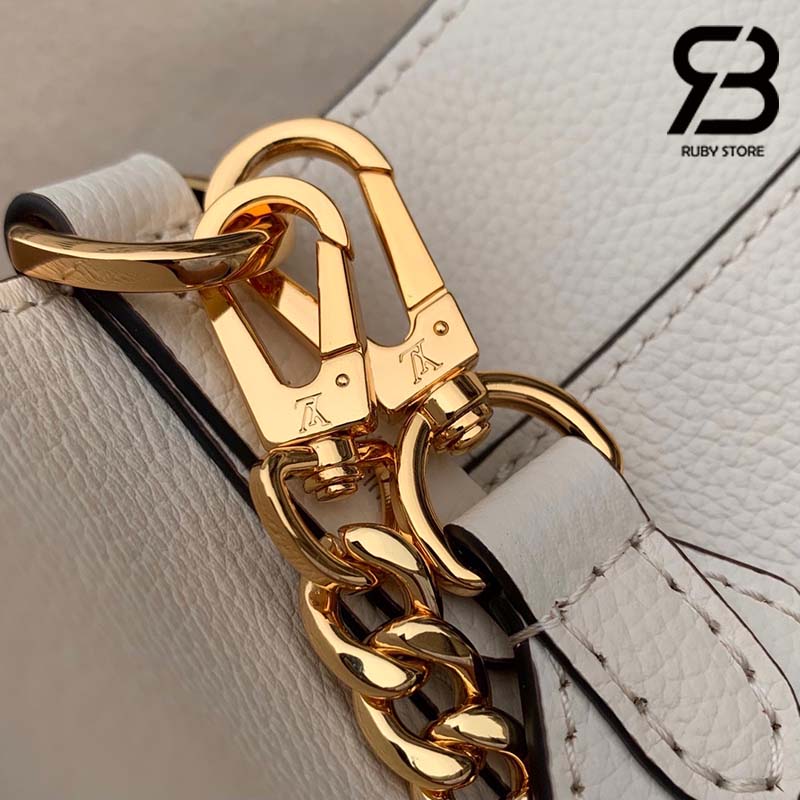 Túi LV Lock and Walk Màu Trắng Quartz Calfskin 20CM Best Quality